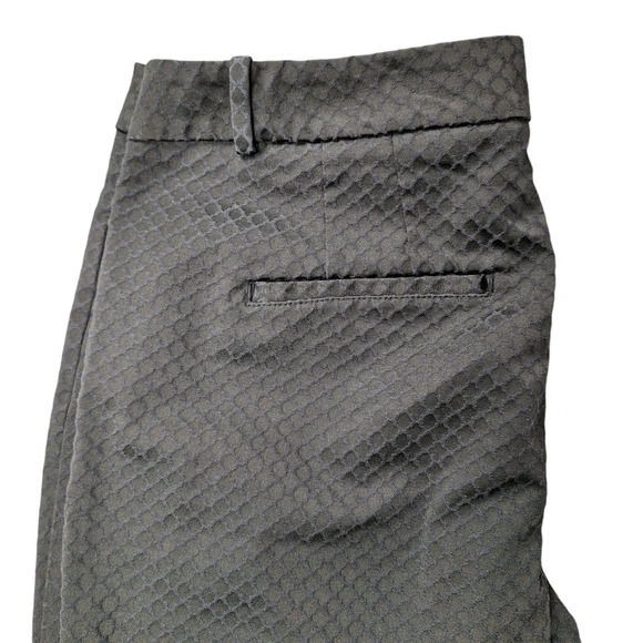 White House Black Market Sz‎ 10 The Slim Ankle Black Textured Pant - Picture 10 of 15